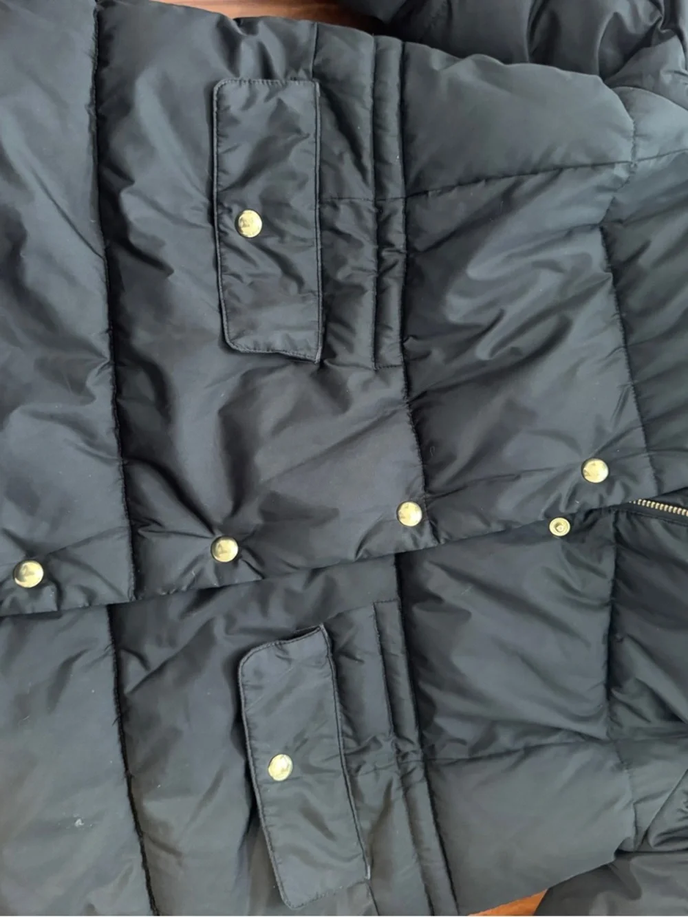 J. Crew Black Quilted Hooded Puffer Jacket